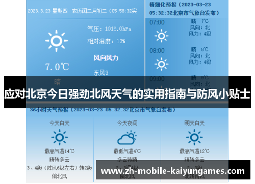 应对北京今日强劲北风天气的实用指南与防风小贴士