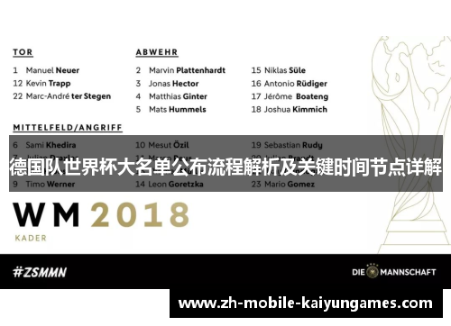 德国队世界杯大名单公布流程解析及关键时间节点详解